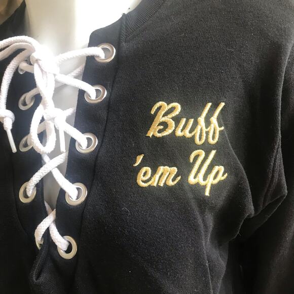 PINK Victoria's Secret Buff 'em Up Colorado Buffaloes Sweater Lace Up Size XS - Picture 4 of 7